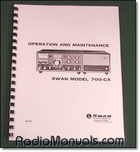 Swan 700-CX Operations Manual with 11" x 24" Foldout Schematic